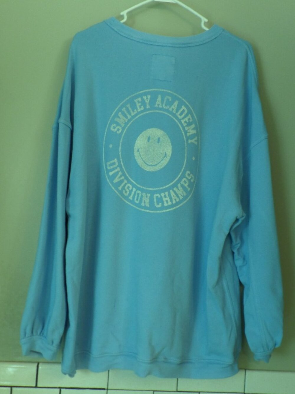 Aerie Smiley Real Crew Blue Sweatshirt – Size Large